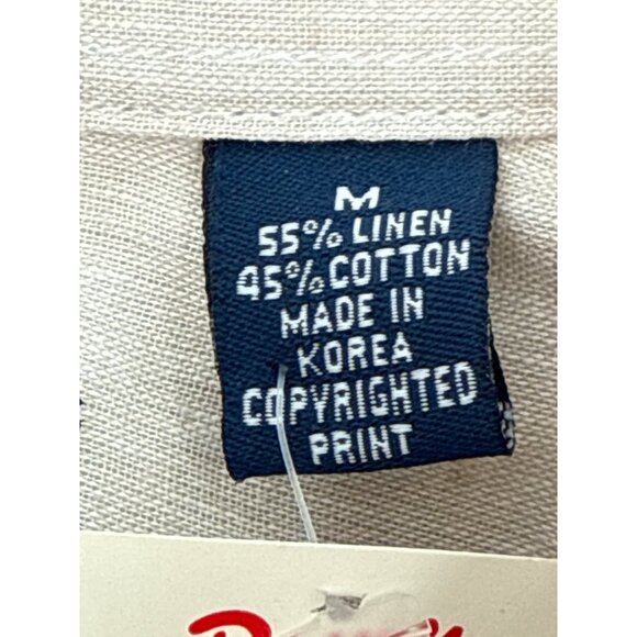 Reyn Spooner Mens Beige‎ Linen Blend Button-Up Shirt Dual Front Pockets - Picture 7 of 10